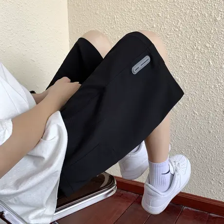 潮牌新款2023港风高街短裤男士篮球美式宽松休闲五分运动男装裤子商品大图