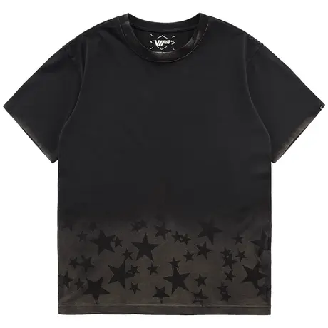 VIP夏季短袖t恤男水洗做旧复古体恤宽松扎染渐变上衣潮牌ins情侣T商品大图