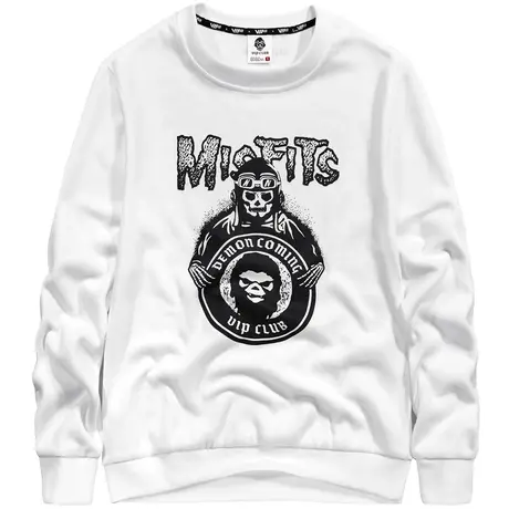 VIP飞行潮牌圆领卫衣男美式复古印花长袖T恤衫宽松体恤打底衫上衣商品大图