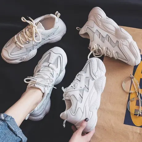 网红小白鞋女2020春季新款韩版老爹鞋女ins超火运动鞋学生百搭潮商品大图
