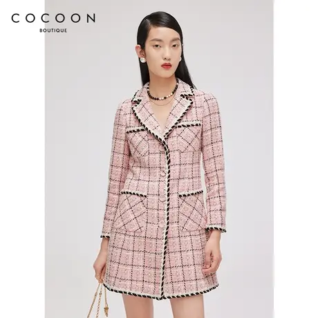 COCOON商场同款小众温柔风上衣2023春装新款女装法式小香风外套女商品大图