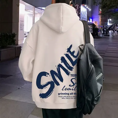 潮牌连帽卫衣男秋冬季2023新款宽松慵懒风外套oversize重磅上衣服商品大图