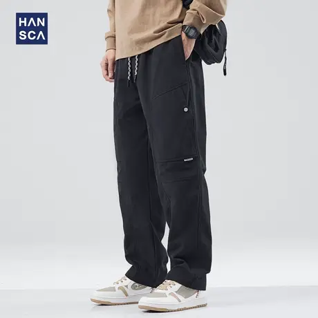 hansca多口袋户外机能工装裤男秋季宽松直筒痞帅潮牌休闲运动长裤商品大图