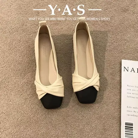 单鞋女2024新款春季平底晚晚风温柔玛丽珍女鞋小香风浅口奶奶瓢鞋商品大图