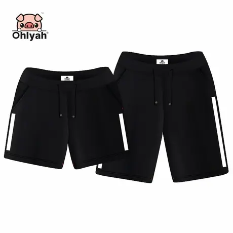 Ohlyah2023夏季新款情侣夏季休闲五分裤中裤男女黑色运动短裤大码图片