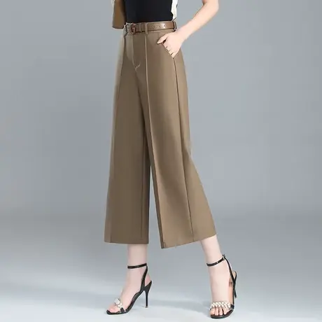 西装阔腿裤女夏季2023新款高腰垂感宽松八九分小个子高级感直筒裤图片