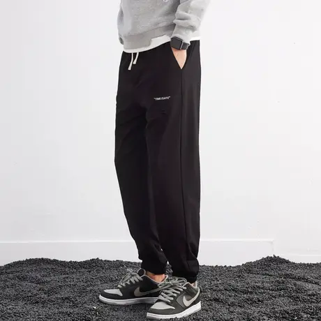 裤子男春季男士卫裤宽松潮流束脚裤运动裤男款休闲裤春夏季破洞商品大图