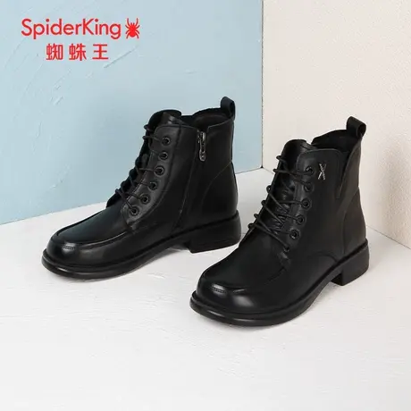 SPIDER KING/蜘蛛王马丁靴女真皮2023秋冬商场新款矮筒牛单里软底商品大图