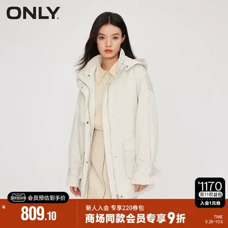 ONLY2023秋季新款气质百搭收腰系带中长款风衣外套女|123336019商品大图