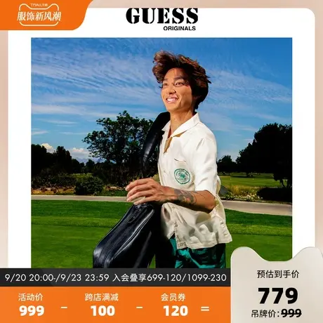 GUESSOriginals x 88rising23胶囊系列秋男轻熟风古巴领短袖衬衫图片