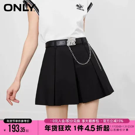 ONLY2023冬季新款时尚休闲显瘦百褶短裤裙裤休闲裤女商品大图