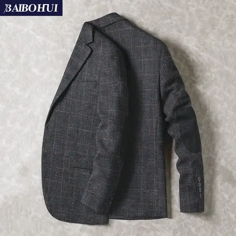 春秋新款休闲西装男士时尚外套百搭潮流韩版小西服上衣男修身单西商品大图