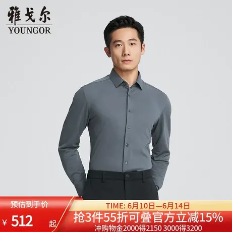 【商场同款】雅戈尔男士长袖衬衫春秋新款官方商务休闲长袖衬衫男商品大图