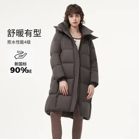 【高充绒】坦博尔24新款羽绒服女长款可脱卸帽羽绒服加厚保暖外套商品大图