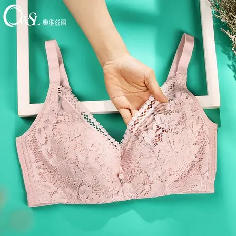 内衣女薄款大胸显小文胸BCD薄棉无钢圈调整型上托收副乳奥维丝丽商品大图