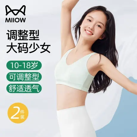 猫人高中生少女文胸青春发育期固定杯初中生背心运动防震大码内衣商品大图