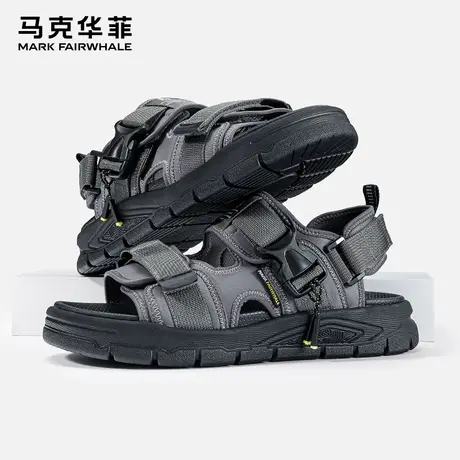 马克华菲凉鞋男款2025年新款潮流夏季真皮运动沙滩鞋男士拖鞋外穿商品大图