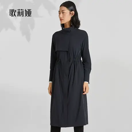 歌莉娅新款进口纱四面弹立领风衣113L6L350图片