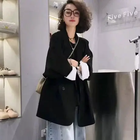 欧洲站廓形休闲西装外套女2025年春季新款设计感小众oversize西服商品大图