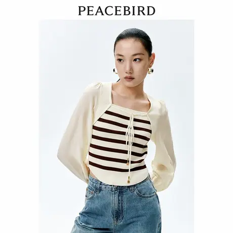 太平鸟女装春季新款拼接上衣A1CDE1504商品大图