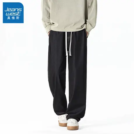 N5真维斯牛仔裤男2025新款秋季美式复古潮流基础百搭宽松男款裤子商品大图