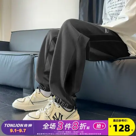 唐狮秋冬新款男休闲长裤宽松运动卫裤束脚裤简约直筒裤子百搭潮W商品大图
