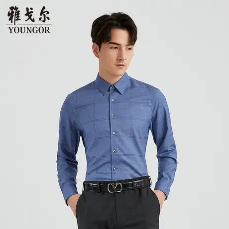 【商场同款】雅戈尔男士长袖衬衫春季新款官方商务休闲衬衫S3507图片