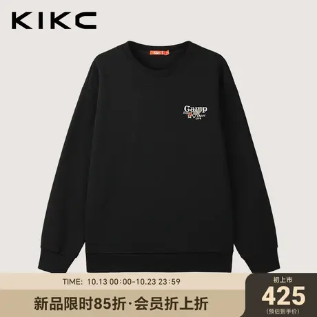 kikc圆领卫衣男2023秋季新款商场同款美式高街潮流印花套头上衣图片