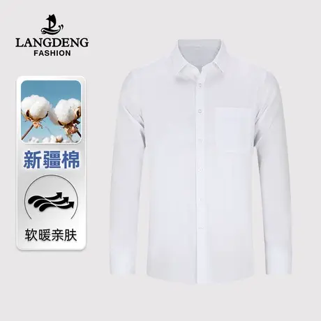 浪登男士商务正装长袖衬衫2023秋冬季亲肤通勤易打理职业衬衣男商品大图