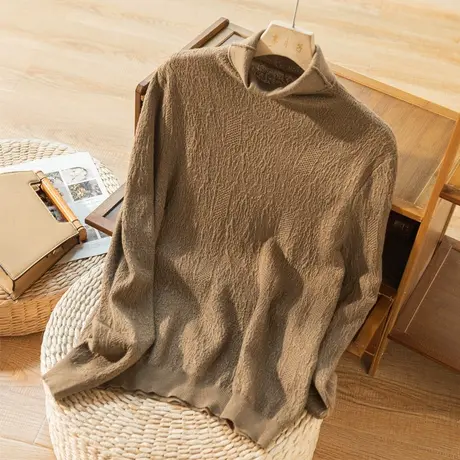 高领羊毛针织衫女套头毛衣女打底衫秋冬宽松纯色百搭显瘦2022新款商品大图