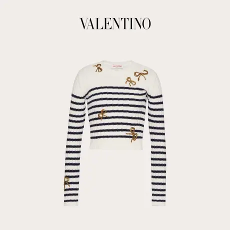 【季末优惠】华伦天奴VALENTINO女士刺绣羊毛衫商品大图