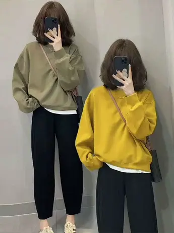 泡泡袖休闲卫衣女欧洲站秋装2023新款欧货女装时尚洋气韩版上衣潮商品大图