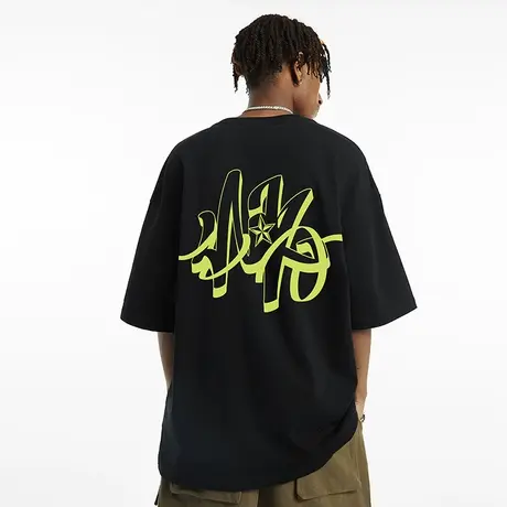 Nuthink美式高街潮牌ins短袖T恤男潮夏季加肥加大半截袖男款体恤商品大图