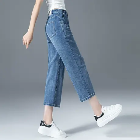 七分直筒牛仔裤女夏薄款2024年新款夏季女裤显瘦八分烟管裤九分裤图片