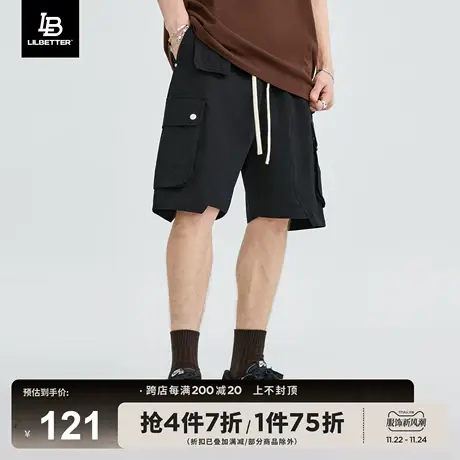 Lilbetter工装短裤男新款运动休闲裤宽松五分裤夏季设计感中裤LB商品大图