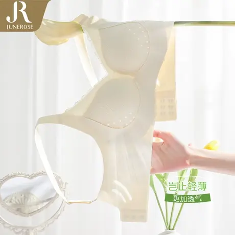 六月玫瑰内衣女小胸聚拢薄款夏季无痕性感蕾丝文胸无钢圈纯欲透气商品大图