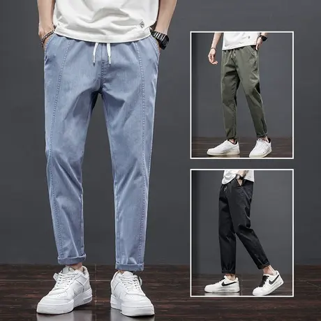 秋季春秋款工装裤男士直筒宽松紧腰休闲裤子男裤痞帅高级感青少年商品大图