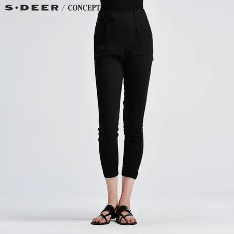 【新品】sdeer圣迪奥专柜正品独特设计感休闲长裤S16280828商品大图