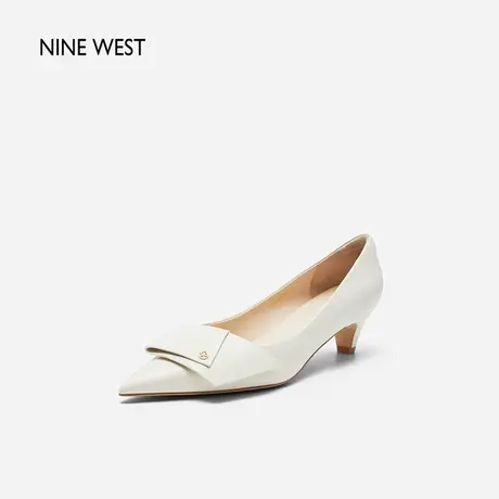 Nine West/玖熙折纸通勤猫跟高跟鞋2024年春季新款优雅尖头单鞋女图片