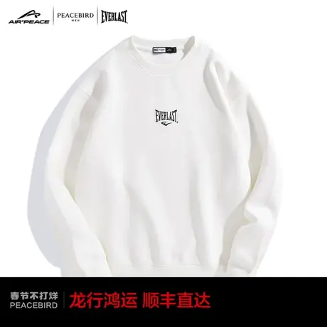 【AIRxPEACE】太平鸟男装EVERLAST联名纯棉宽松白色卫衣BBFC4A26商品大图