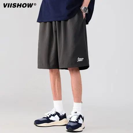 VIISHOW休闲运动短裤男夏季薄款宽松直筒阔腿五分裤子显瘦5中裤商品大图