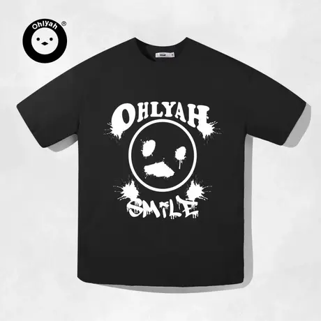 Ohlyah设计师原创卡通品牌涂鸦印花青少年重磅短袖男女情侣T恤潮商品大图