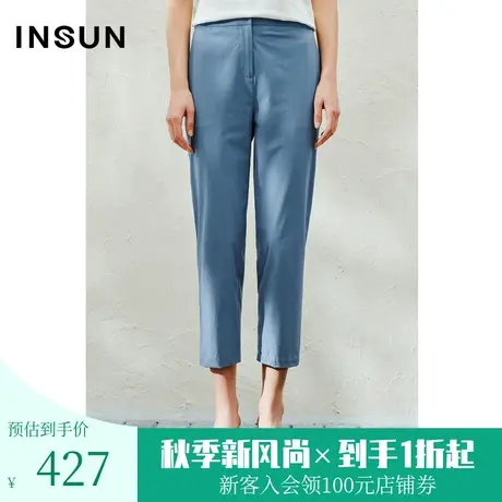 恩裳2023年夏装新款简约轻商务时尚细条纹轻薄利落小西裤图片