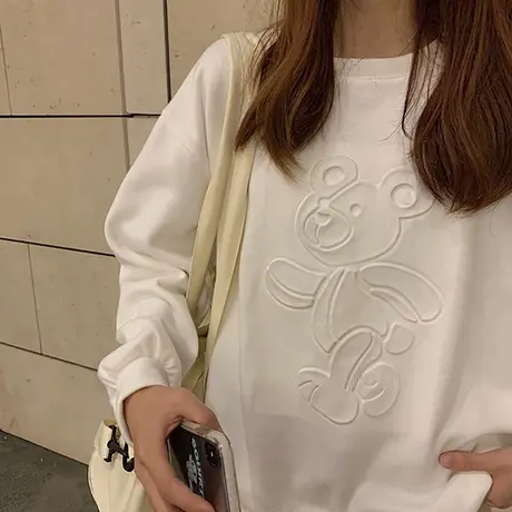 美式复古卫衣女宽松韩版chic港味上衣bf慵懒风春秋薄款外套潮ins商品大图