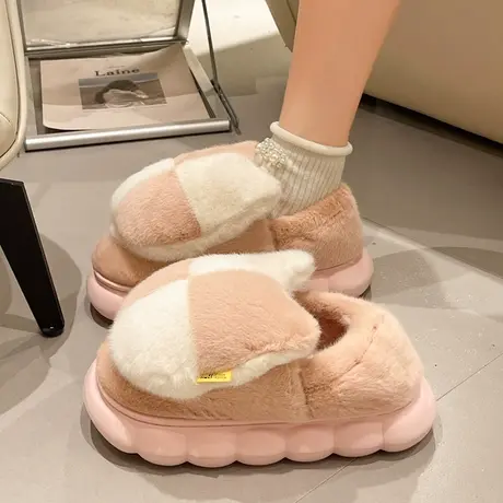 棉鞋女冬季鞋加绒2023年新款休闲毛毛鞋面包鞋复古平底防滑雪地靴商品大图