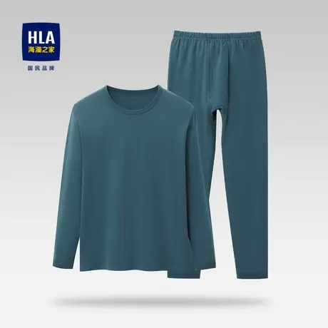 HLA/海澜之家2023纯棉内衣套装舒适磨毛圆领保暖贴肤打底衫男商品大图