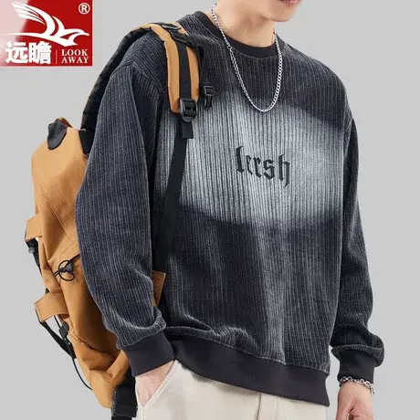卫衣男春秋季圆领男士长袖t恤休闲宽松潮流2023新款打底衫上衣服商品大图