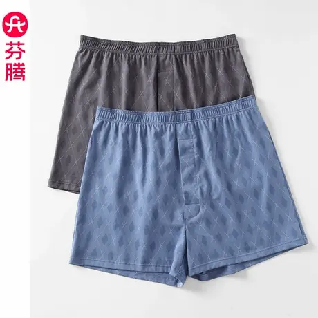 芬腾阿罗裤男内裤纯棉宽松平角裤青年男款夏季透气睡裤四角短裤头商品大图