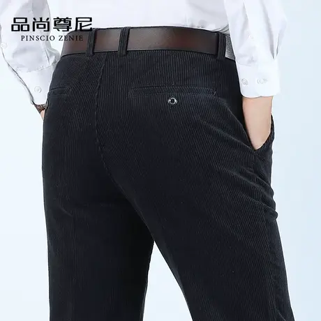 裤子男士秋季纯棉舒适休闲裤宽松直筒灯芯绒长裤春秋中老年爸爸装商品大图