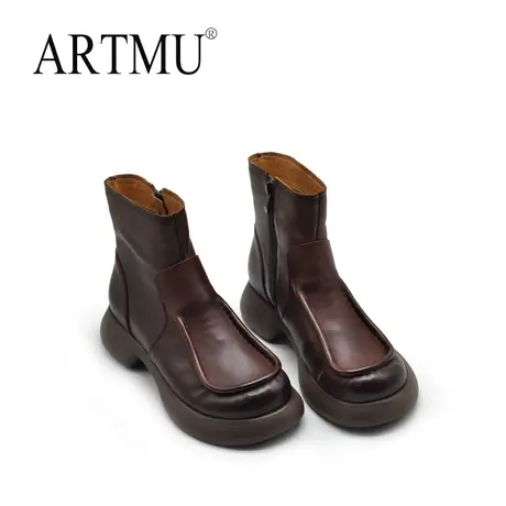 Artmu阿木复古舒适百搭靴子2023新款爆款今年流行的小短靴厚底图片